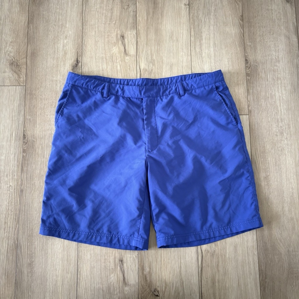 Zero Restriction Men's Size 34 Purple Blue Flat Front‎ Golf 9" Inseam Shorts